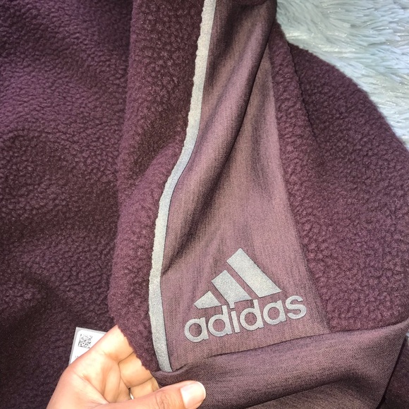 NWT Size M Adidas Burgundy Wine Hoodie Jacket - Picture 7 of 8
